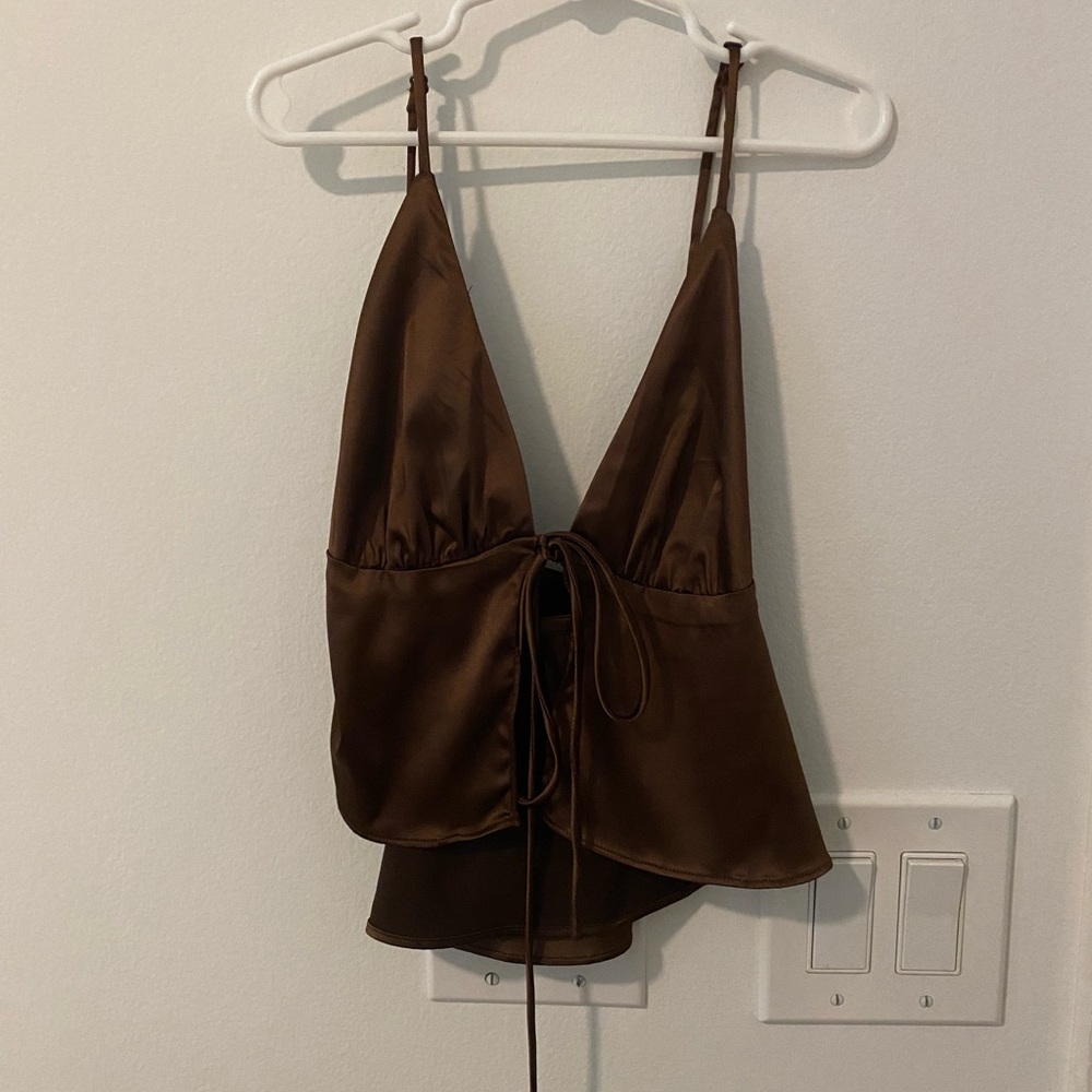 brown crop top